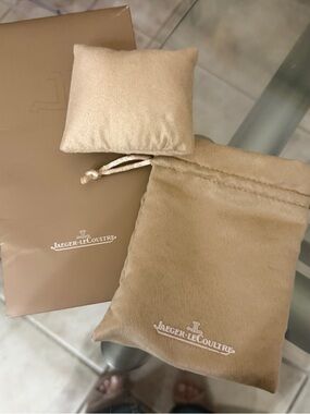 Jaeger‑LeCoultre Suede Drawstring Pouch in Tan